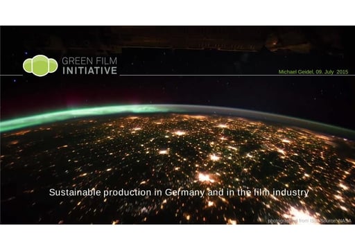 Sustainable production in Germany and in the film industry