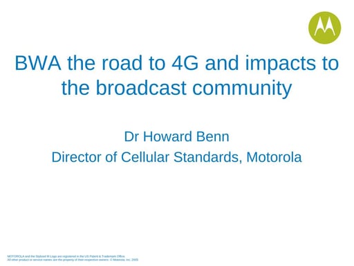BWA the road to 4G