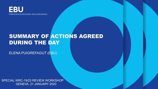 WRC 19/23 Workshop: Summary of actions agreed