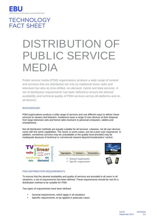 PSM Requirements in Distribution