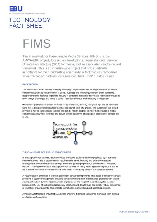 FIMS (Framework for Interoperable Media Services)