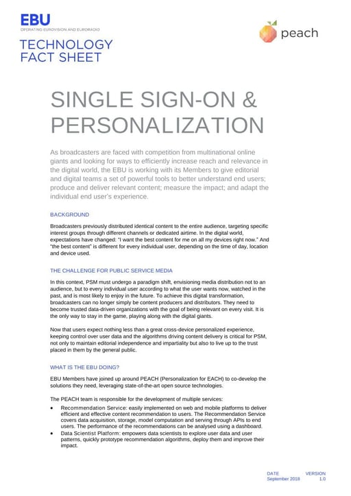 Single Sign-on and Personalization