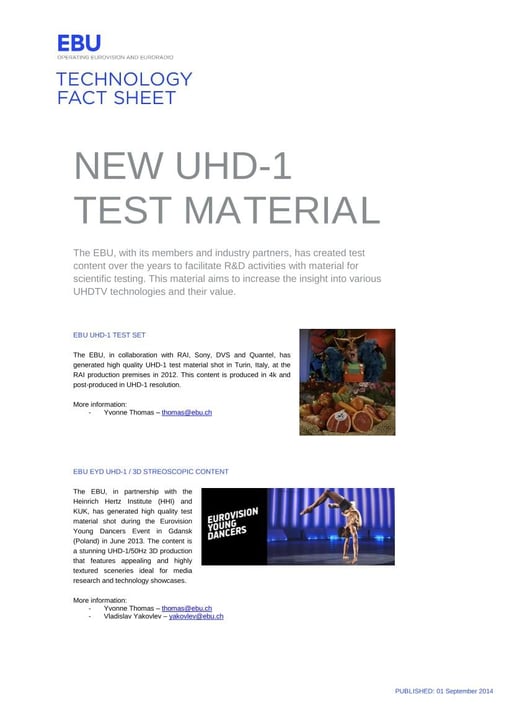 EBU UHD test material