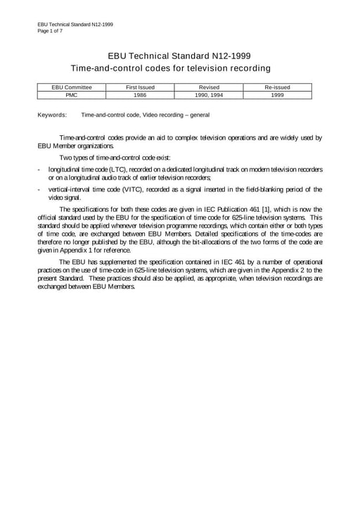 Time-and-control codes for television recording