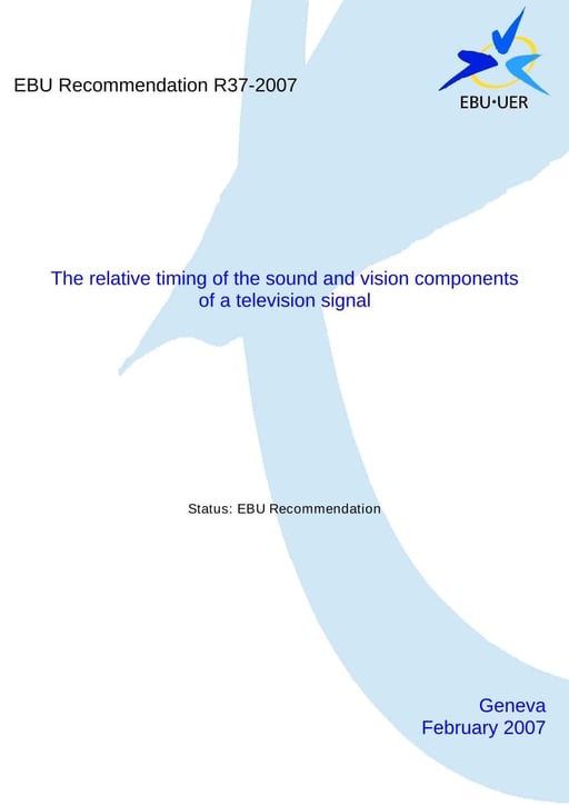 Relative timing of sound and vision components of a tv signal