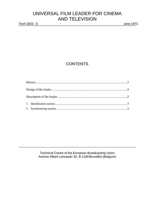 Universal Film Leader for Cinema and Television
