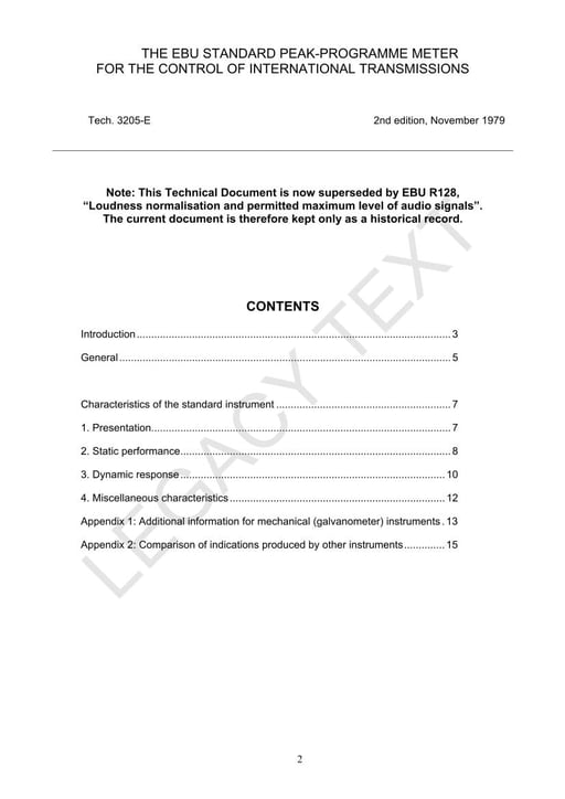 EBU Standard PPM (LEGACY TEXT)
