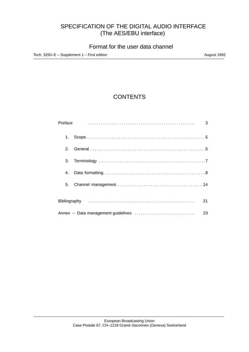 Specification of the Digital Audio Interface - supplement 1