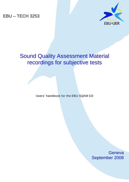 Users' Handbook for the EBU SQAM CD