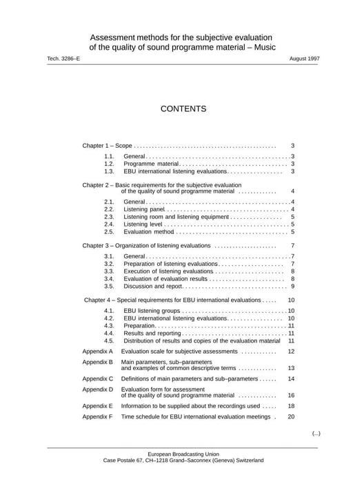 Assessment Methods for the Quality of Sound Material - Music