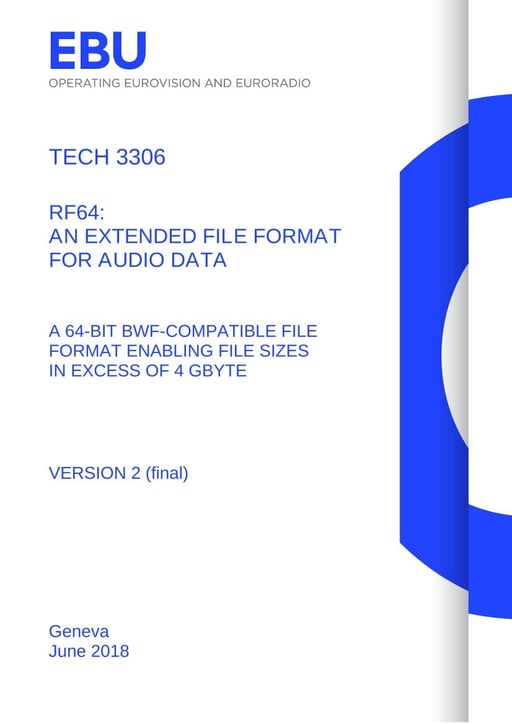 RF64: An Extended File Format for Audio