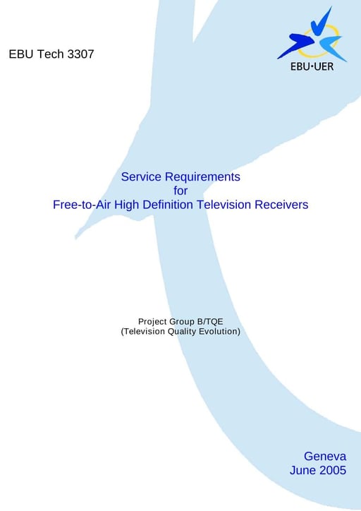 Service requirements for free-to-air High Definition television receivers