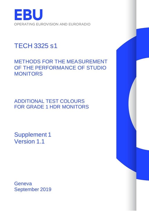 Additional test colours for Grade 1 HDR Monitors