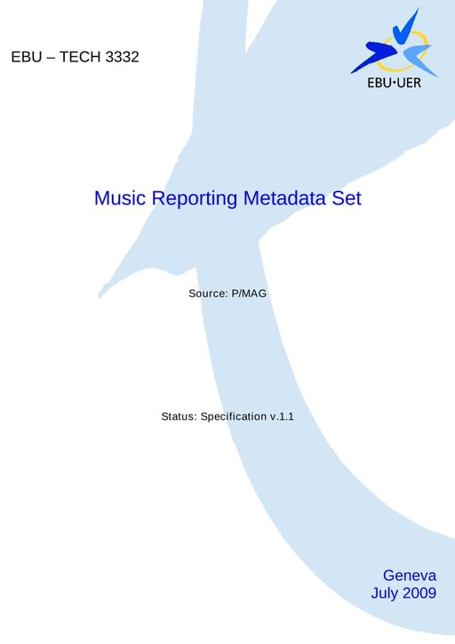 EBU Music Reporting Metadata Set v1.1