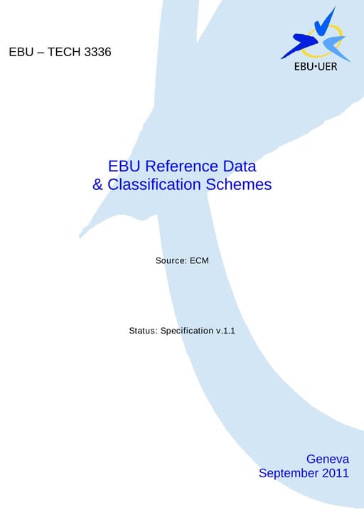 EBU Reference Data & Classification Schemes