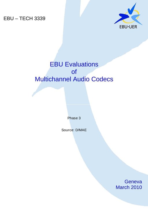 EBU Evaluations of MCA Codecs
