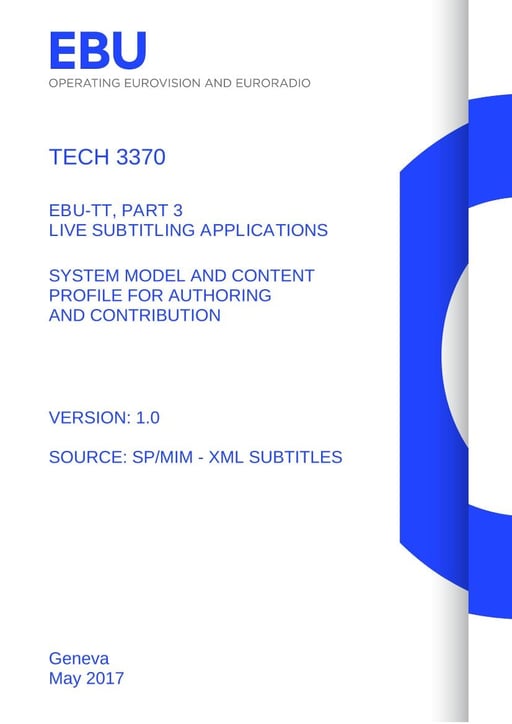 EBU-TT Part 3 Live Subtitling