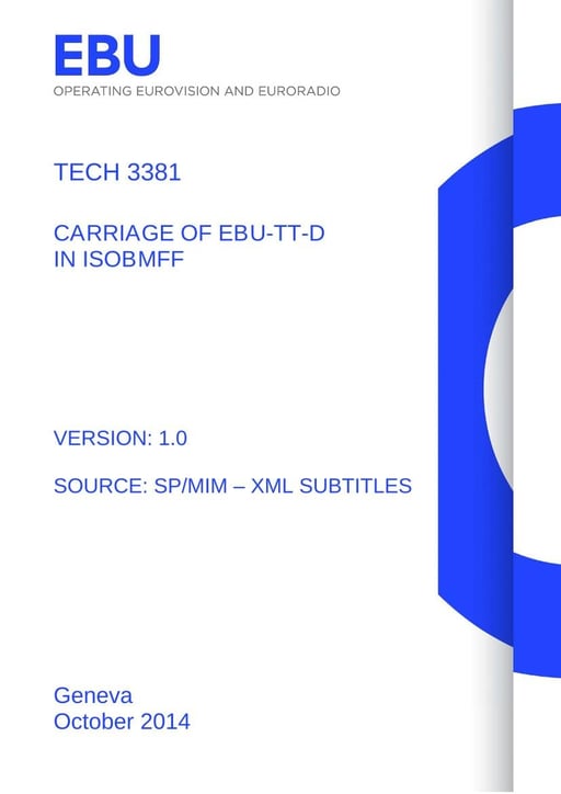 Carriage of EBU-TT-D in ISOBMFF