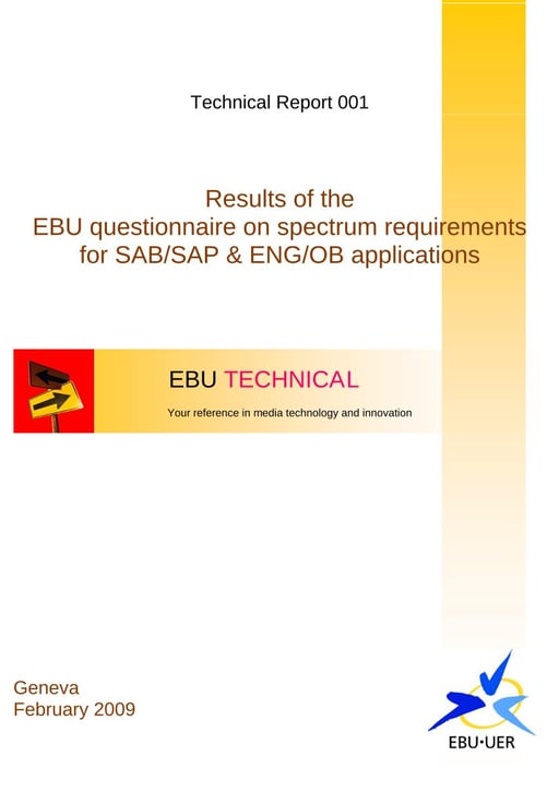 EBU questionnaire on spectrum requirements for SAB/SAP & ENG/OB