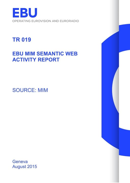 EBU-MIM Semantic Web Activity Report