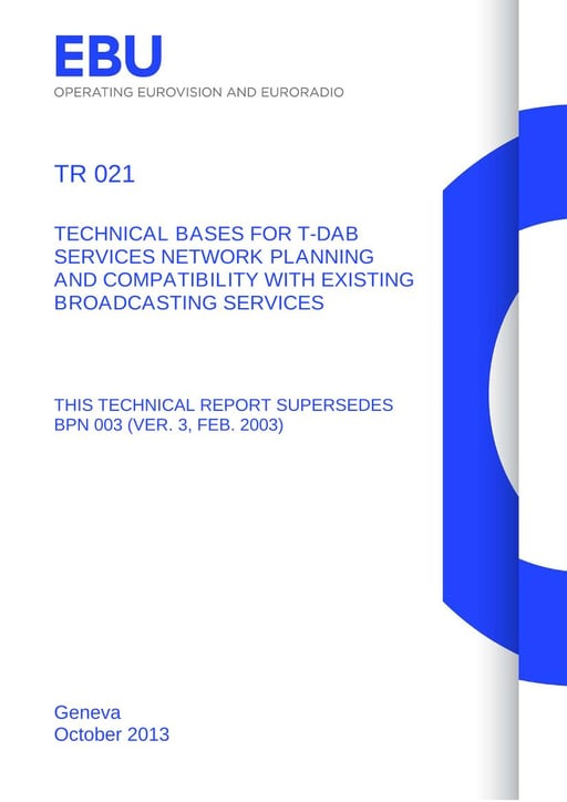 Technical Bases for T-DAB Services Network Planning and Compatibility
