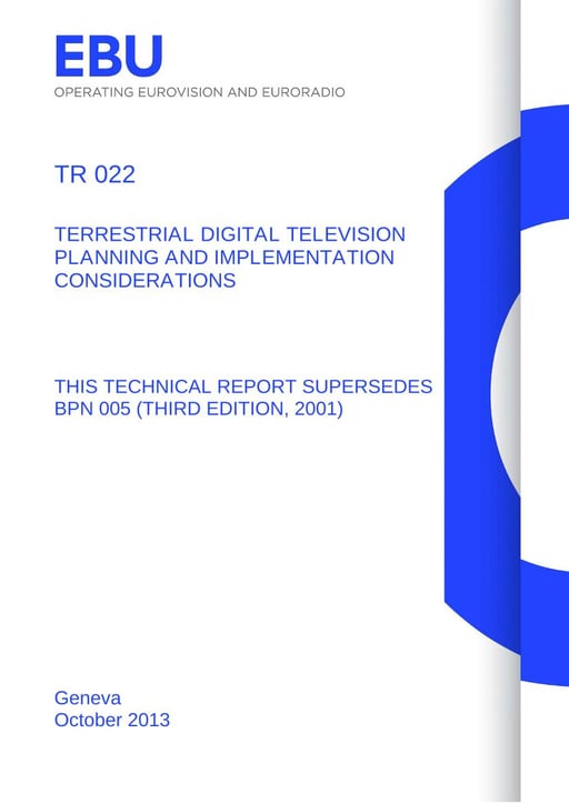 Terrestrial Digital Television Planning Considerations