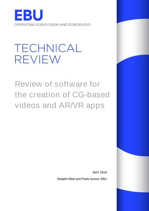 Review of software for the creation of CG-based videos and AR/VR apps