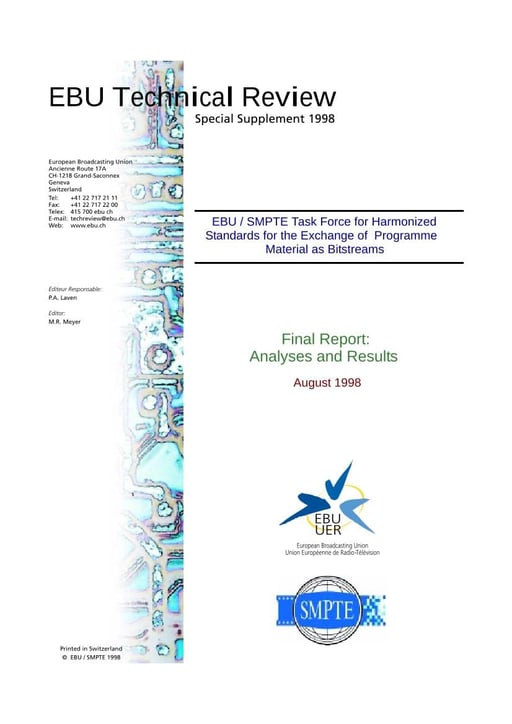 Harmonized Standards for the Exchange of Programme Material