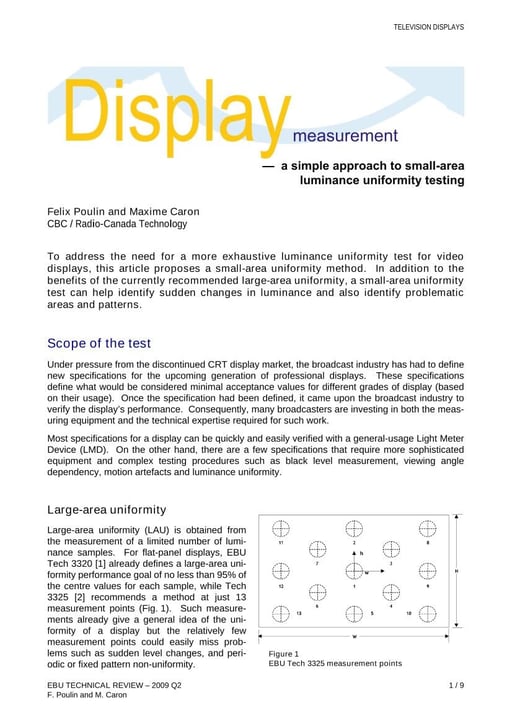 A simple approach to small-area luminance uniformity testing