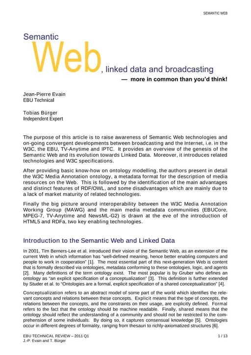 Semantic Web, linked data & broadcasting