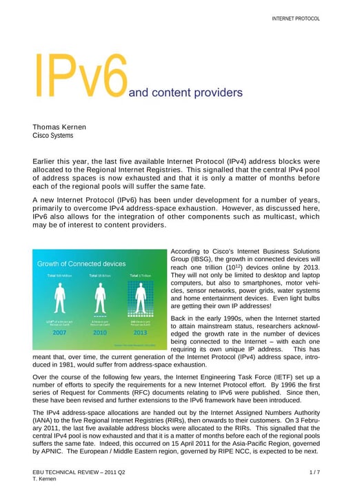 IPv6 and content providers