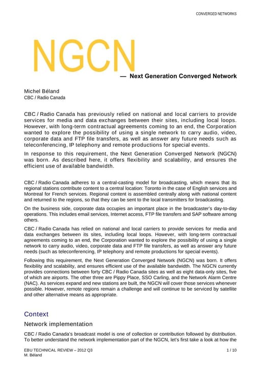 Next Generation Converged Network