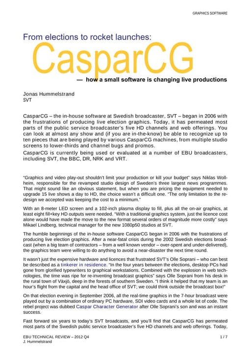 CasparCG - how a small piece of software is changing live productions