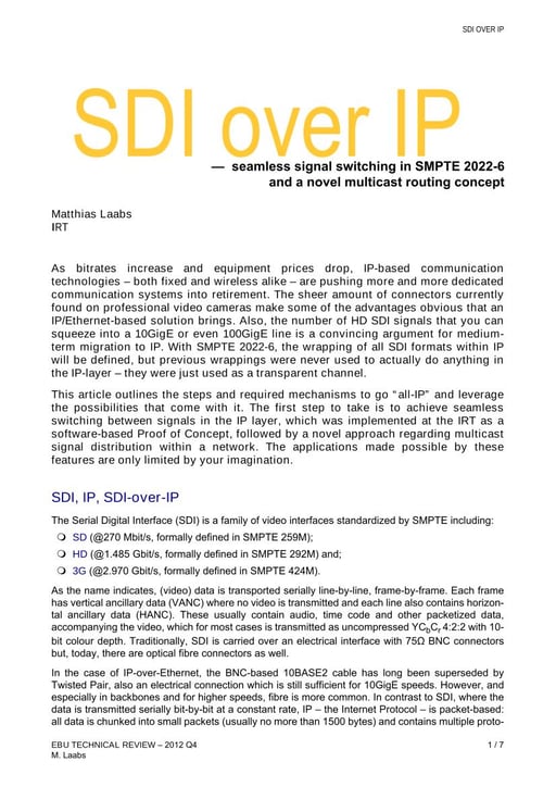 SDI over IP