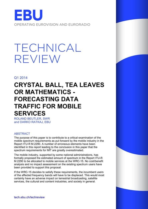 Crystal ball, tea leaves or maths - forecasting data traffic for IMT