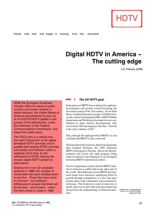 The American HDTV Perspective