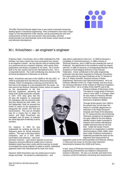 M.I. Krivocheev – an engineer's engineer