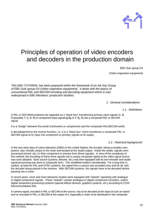 Principles of operation of video encoders and decoders