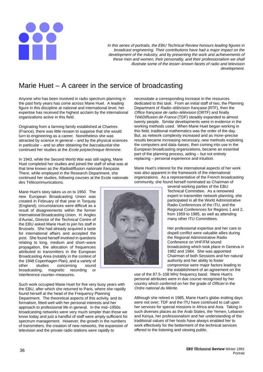 Marie Huet – A career in the service of broadcasting