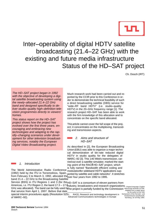 Status of the HD-SAT project