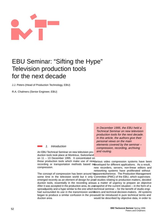 EBU Seminar: 