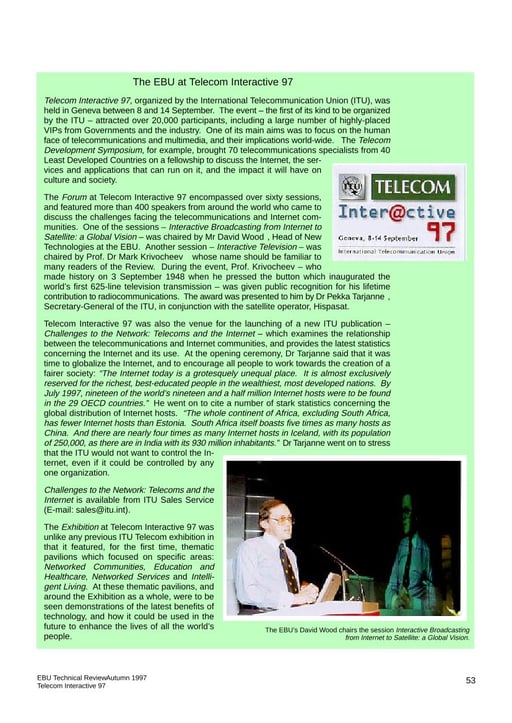 EBU involvement at Telecom Interactive '97