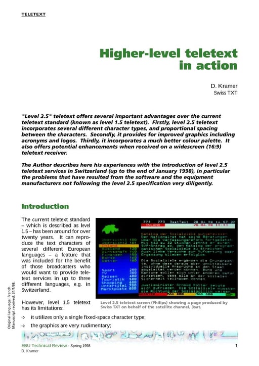 Higher-level teletext in action
