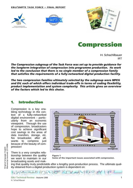 EBU/SMPTE Task Force: Compression