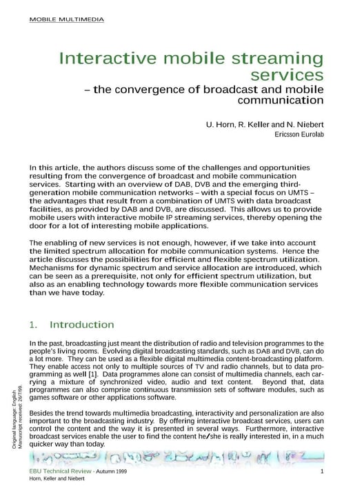 Interactive mobile streaming services
