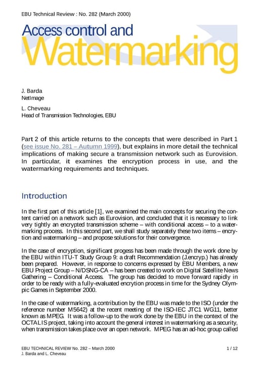 Access control and watermarking
