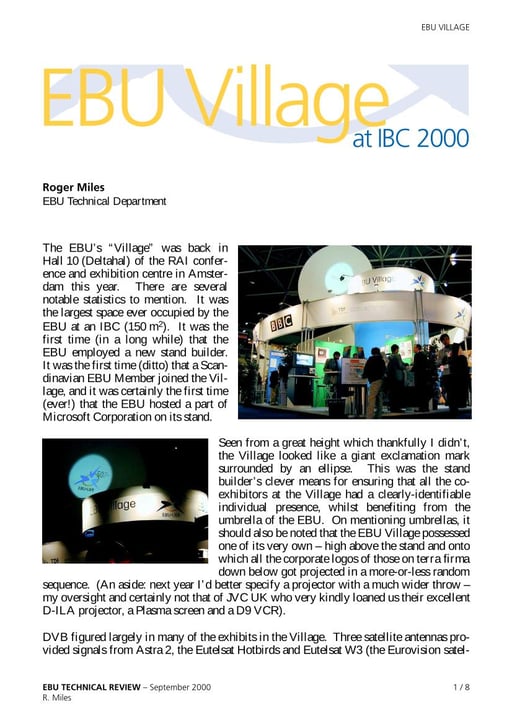Report on IBC 2000