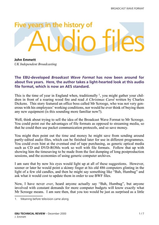 Five years in the history of audio files