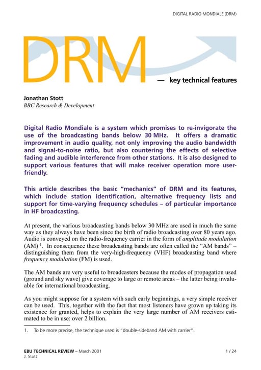 DRM — key technical features