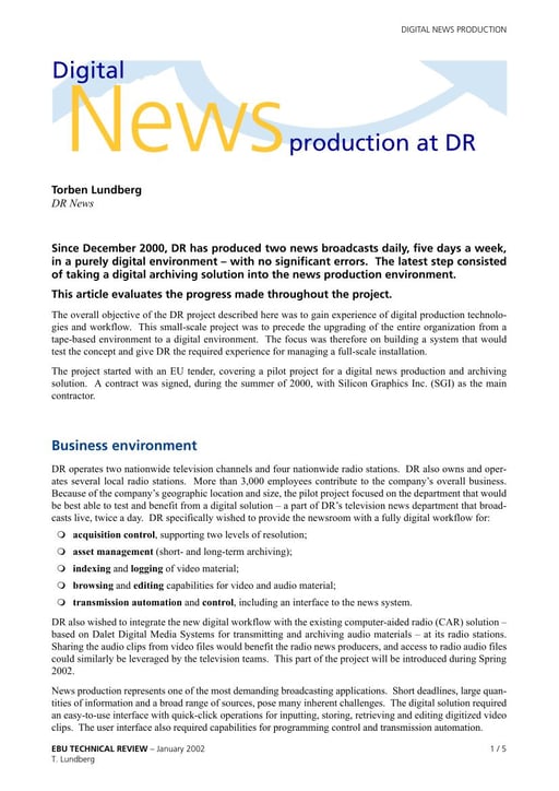 Digital news production at DR